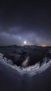 雪山の星空