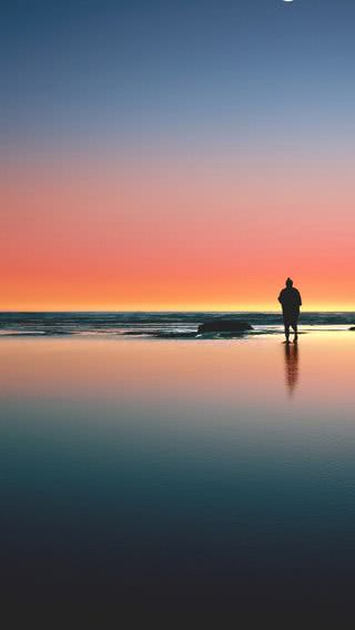 夕暮れの海