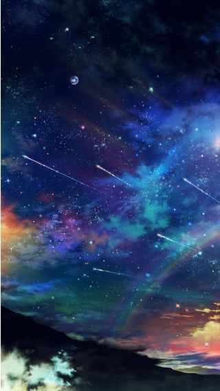 【234位】星空 流星 虹|ファンタジーのiPhone壁紙