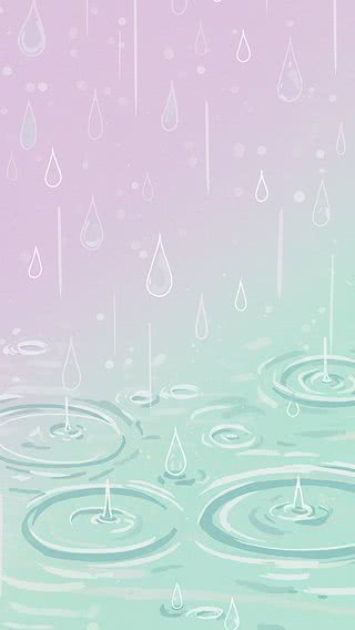 【177位】春の雨|グリーンのiPhone壁紙