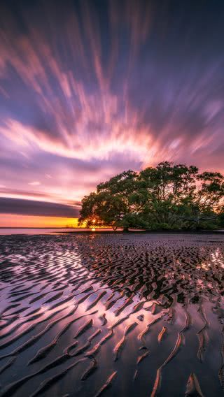 夕暮れの海