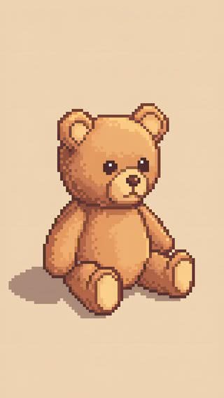 ドット絵のテディベア|テディベアのiPhone壁紙