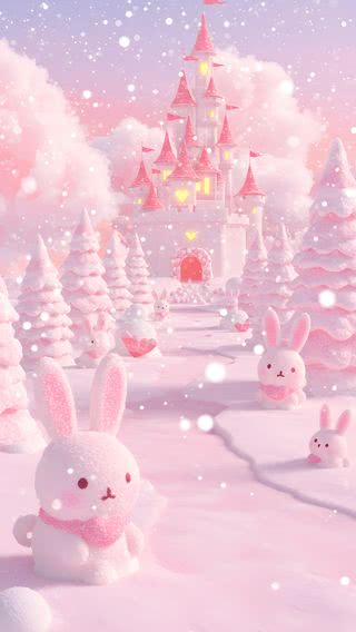 【207位】うさぎの雪だるま|雪のiPhone壁紙