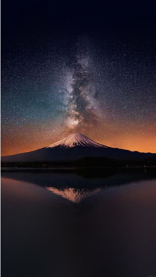 星空と富士山