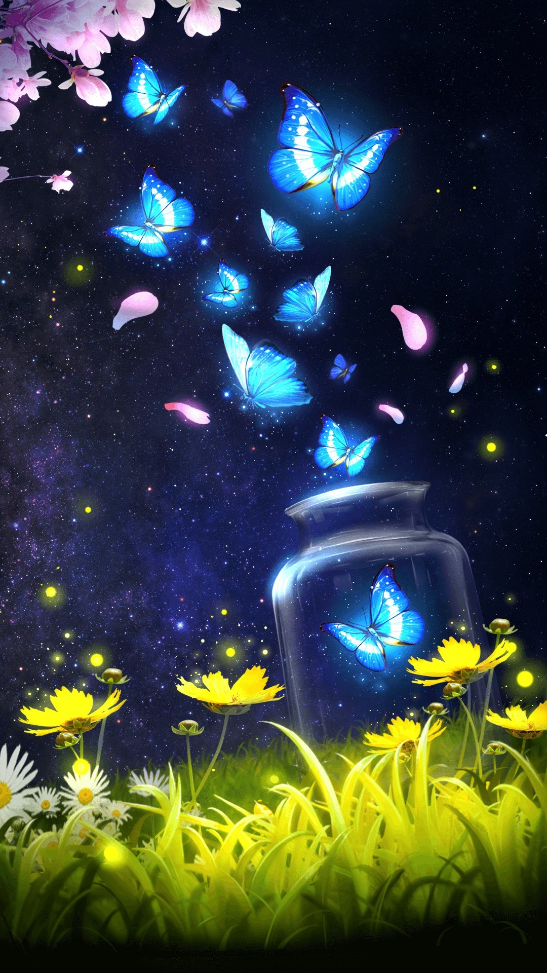 エレガントかっこいい 壁紙 蝶 イラスト 花の画像