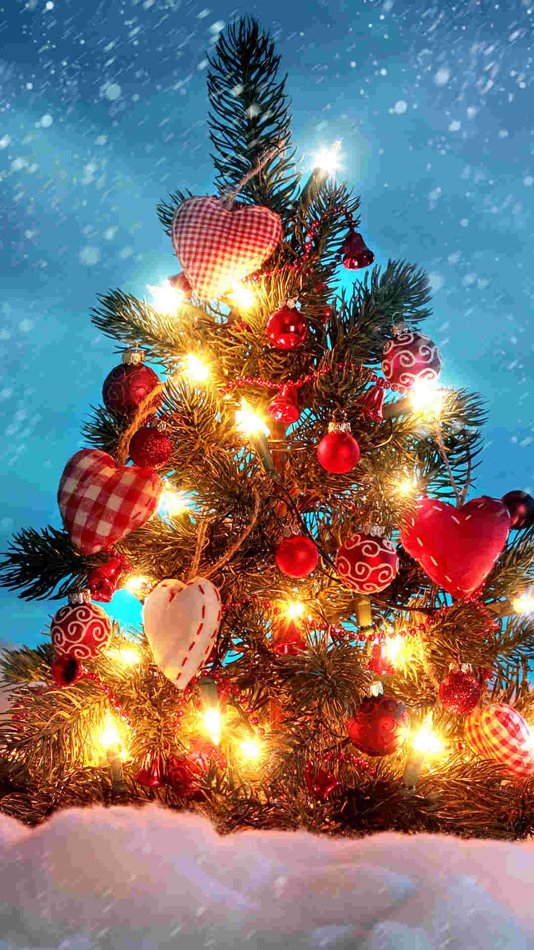 ハート飾りのクリスマスツリー Iphone11 スマホ壁紙 待受画像ギャラリー