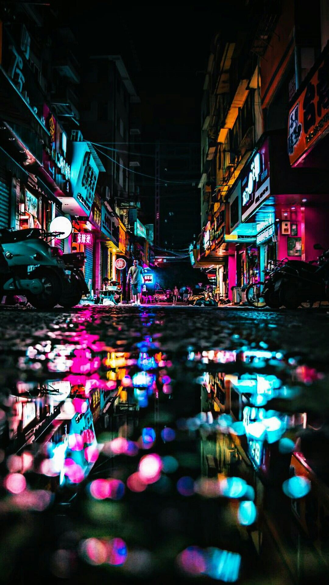 人気13位 サイバーパンクな雰囲気の夜の街 Iphone11 スマホ壁紙 待受画像ギャラリー