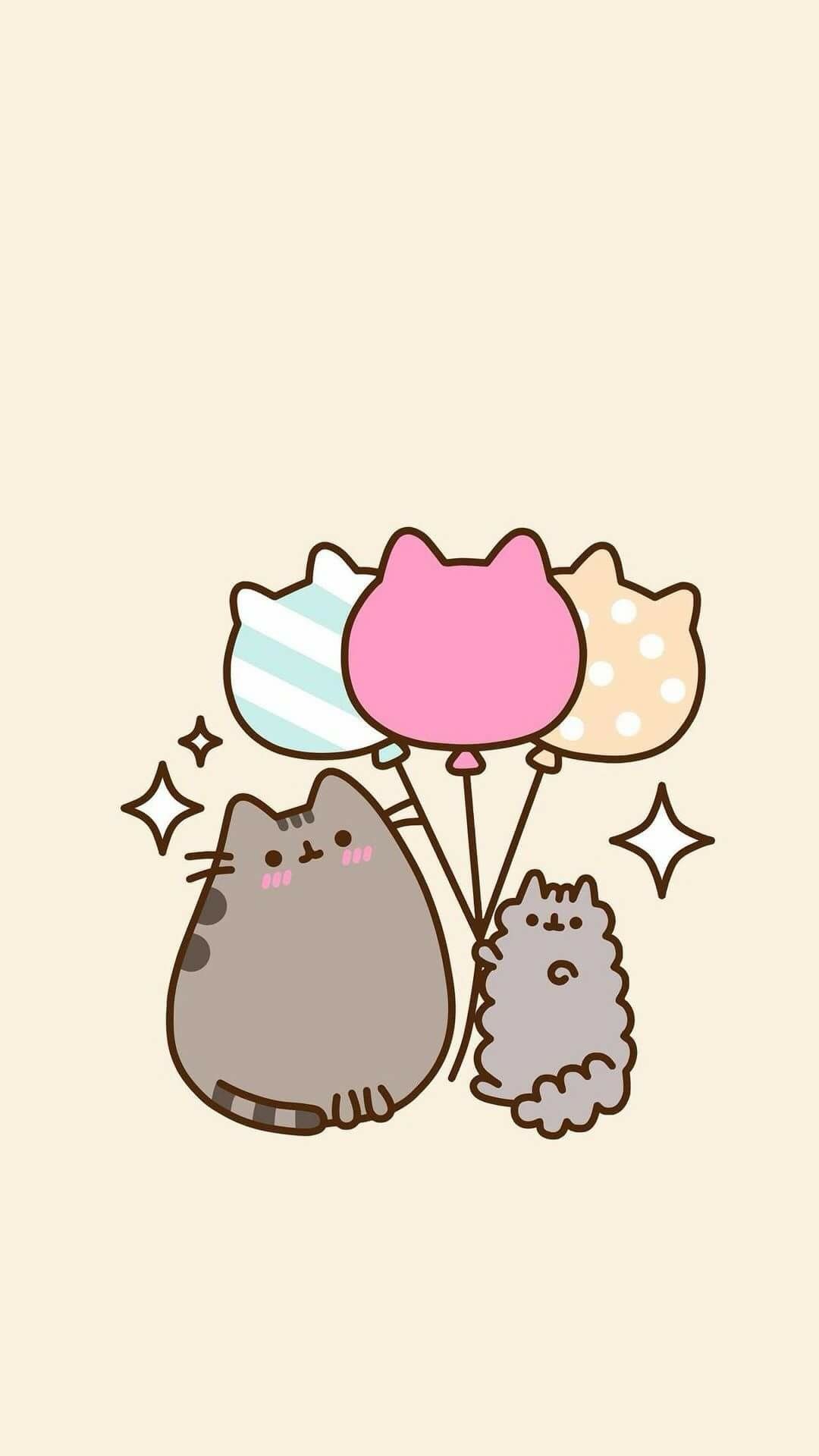 Pusheen 風船 かわいいネコのキャラクター Iphone11 スマホ壁紙 待受画像ギャラリー