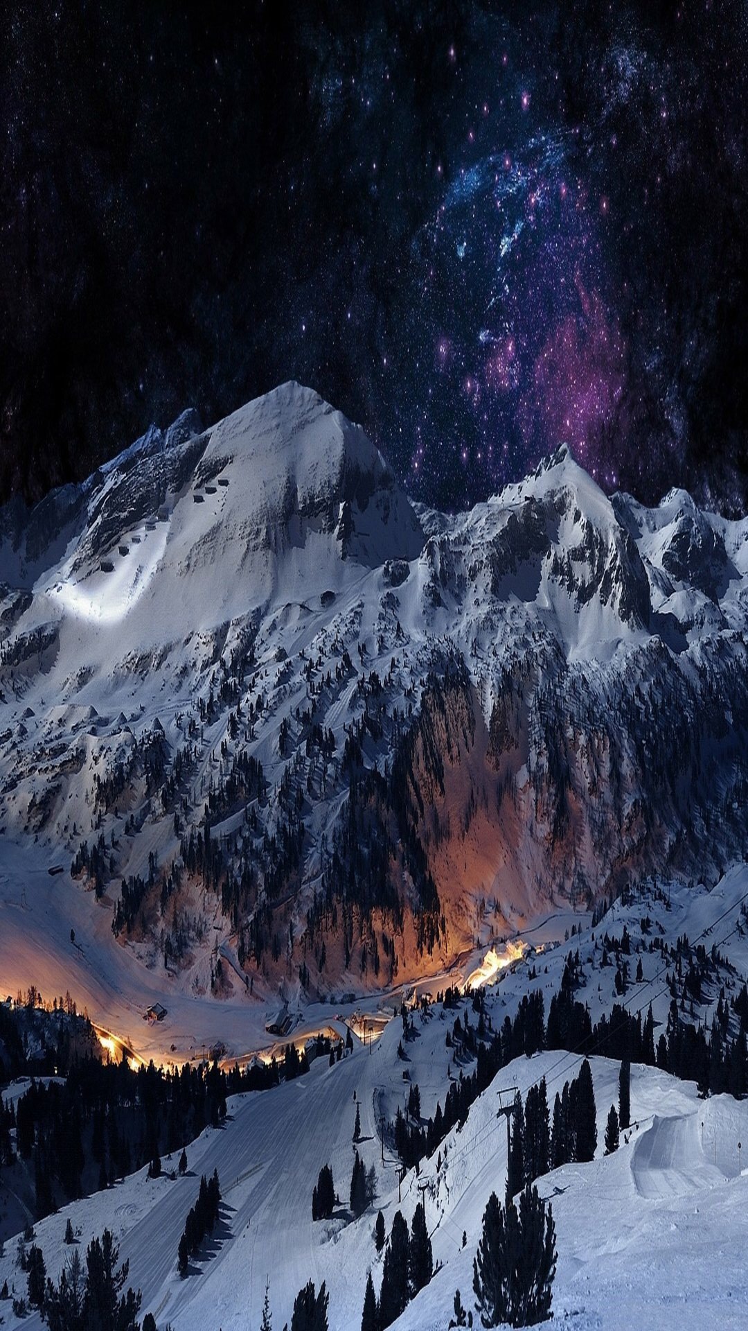 夜の雪山の美しい星空 Iphone11 スマホ壁紙 待受画像ギャラリー