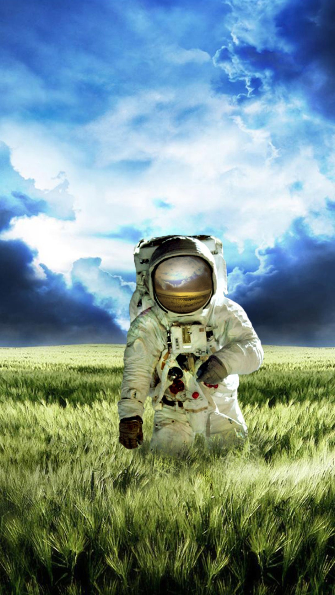 草原に宇宙飛行士 Iphone12 スマホ壁紙 待受画像ギャラリー