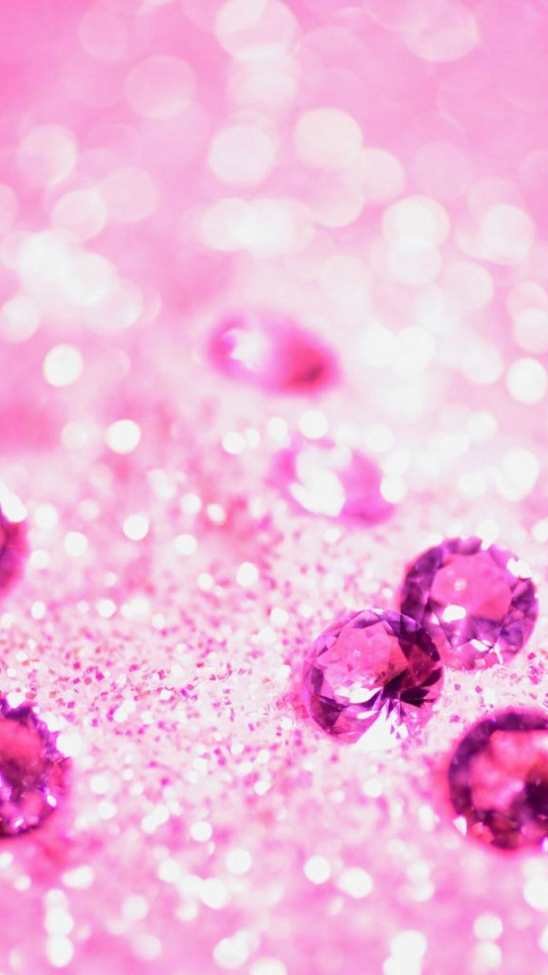 沢山のピンクの宝石 ガーリーなキラキラiphone壁紙 Iphone12 スマホ壁紙 待受画像ギャラリー