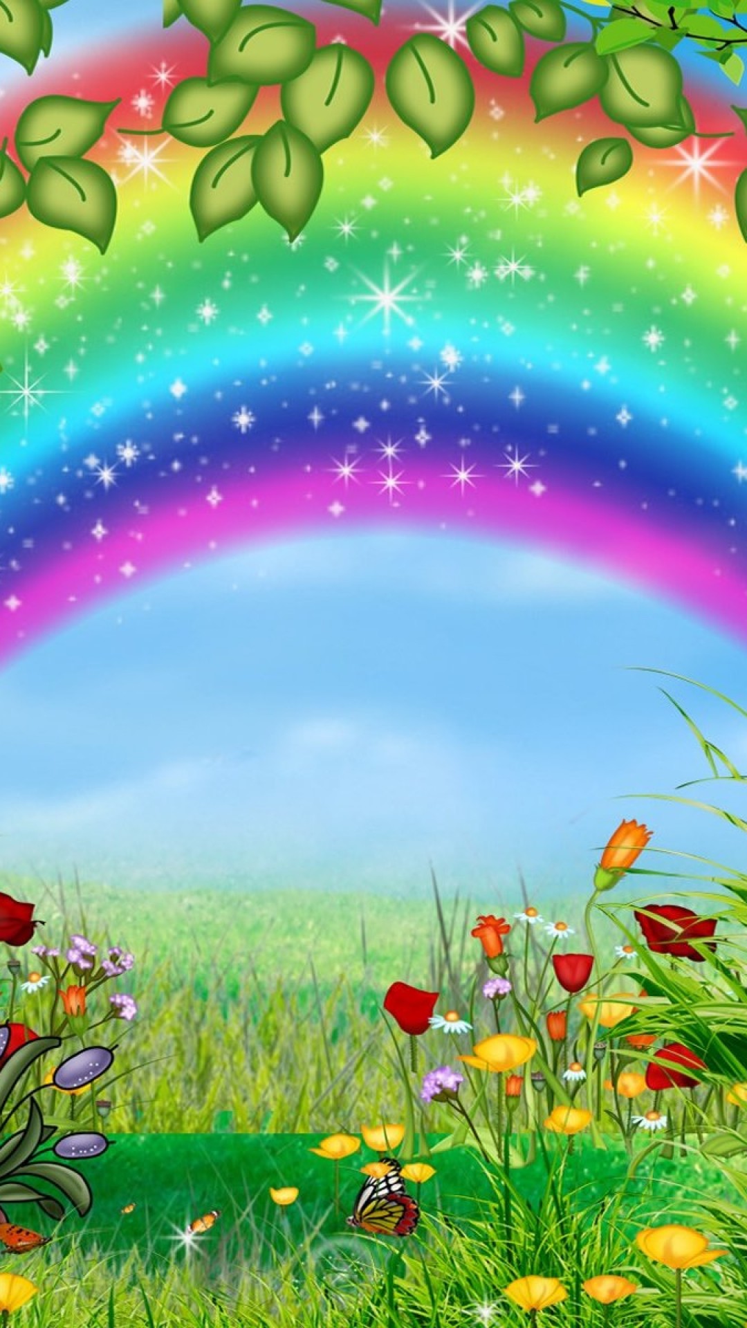 無料ダウンロード虹 壁紙 イラスト 最高の花の画像