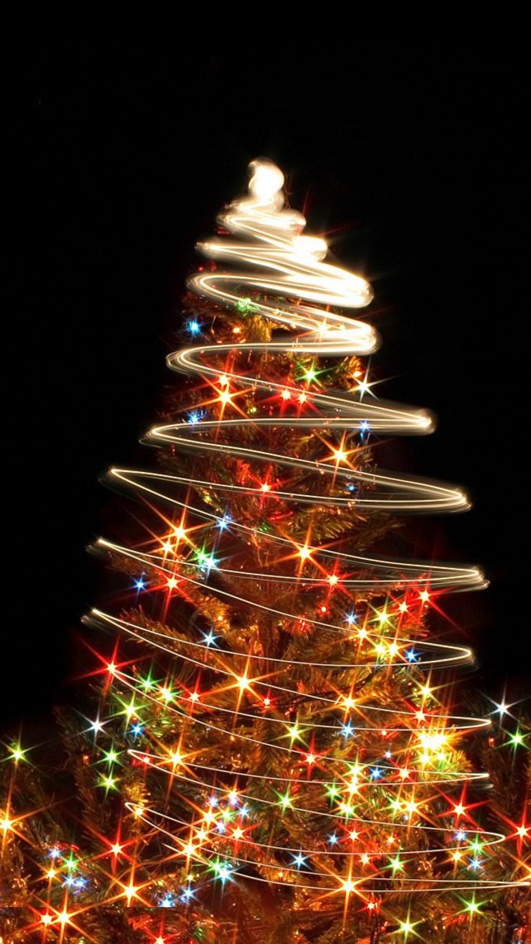 キラキラ綺麗なクリスマスツリー Iphone11 スマホ壁紙 待受画像