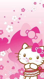 ハローキティのピンクのかわいいiPhoneX壁紙