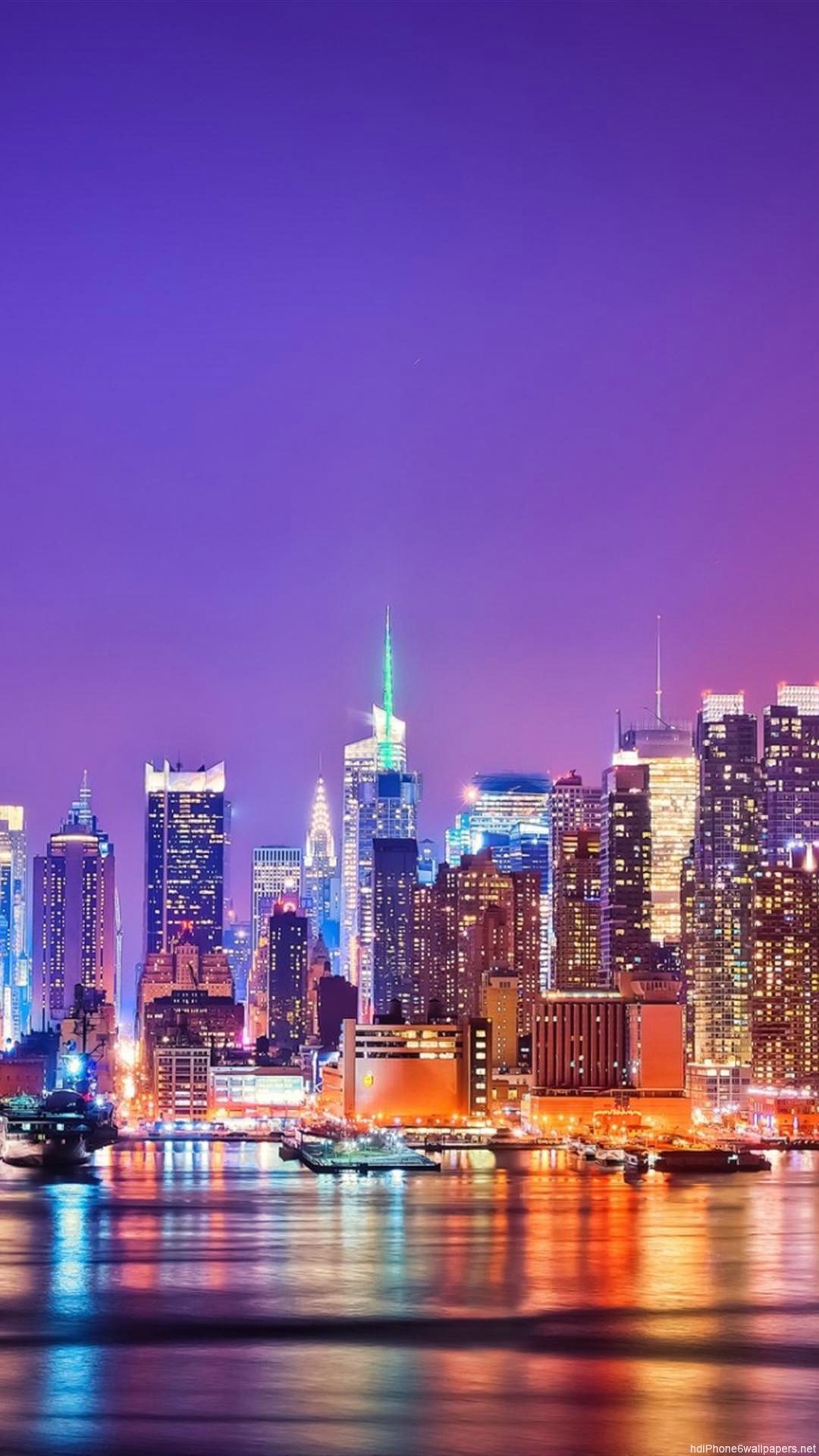 ニューヨークの七色の夜景 Iphone11 スマホ壁紙 待受画像ギャラリー