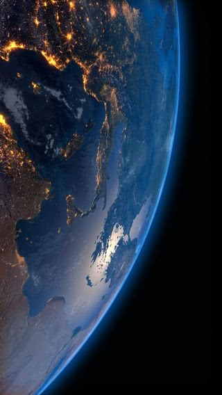 上空から見た夜の地球 Iphone12 スマホ壁紙 待受画像ギャラリー