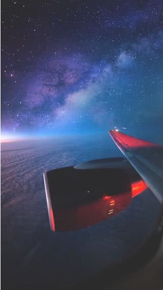 飛行機から見た星空