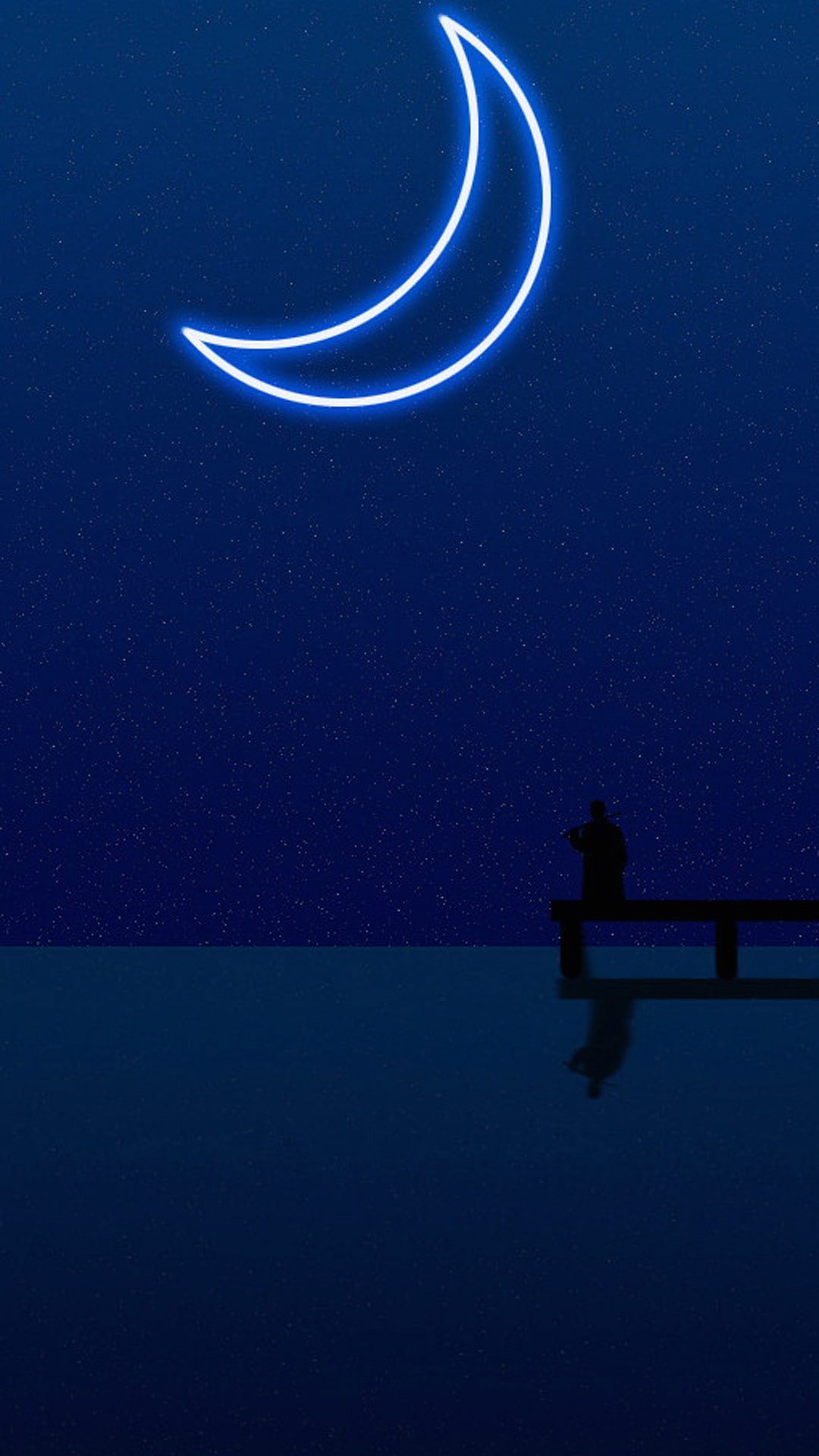 Iphone Hd壁紙 月のきれいな夜のイラスト Iphone11 スマホ壁紙 待受