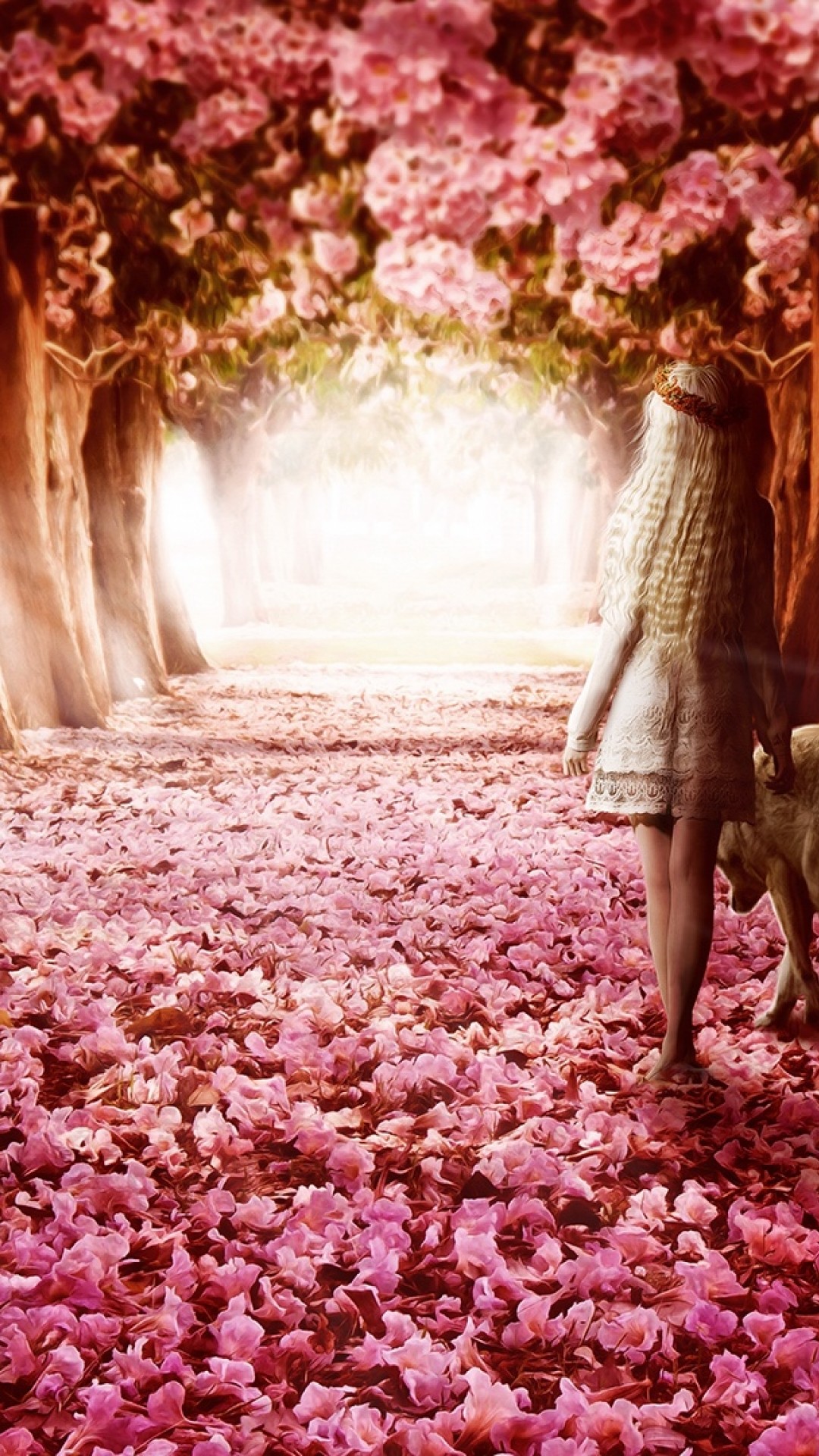 ピンク色の花のトンネル かわいい Iphone12 スマホ壁紙 待受画像ギャラリー