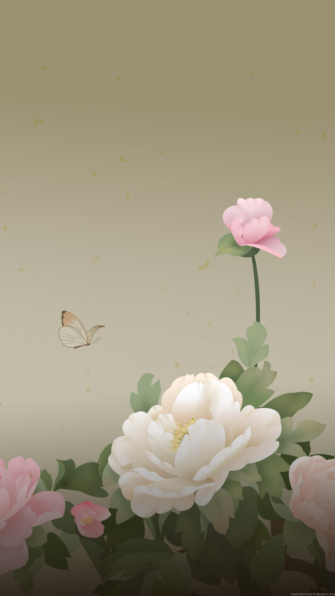 アンティークな花と蝶の絵 Iphone12 スマホ壁紙 待受画像ギャラリー