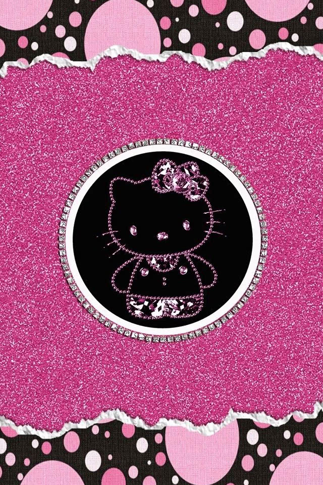 キティちゃん ピンク ブラック かわいいiphone壁紙 Iphone壁紙