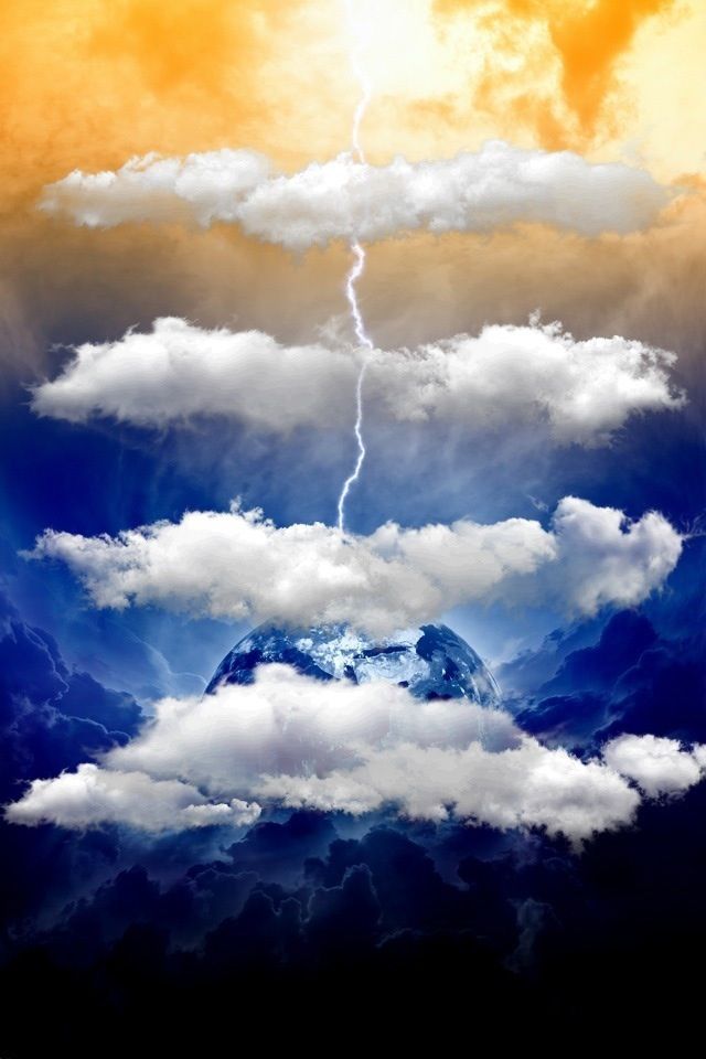 雲を貫く雷 Iphone壁紙ギャラリー