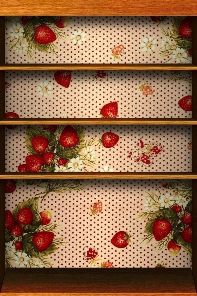 レトロなイチゴ柄 Iphone壁紙ギャラリー