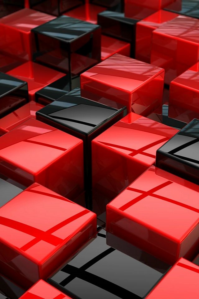 赤と黒のキューブのスマホ用壁紙 Iphone4s用 Wallpaperbox