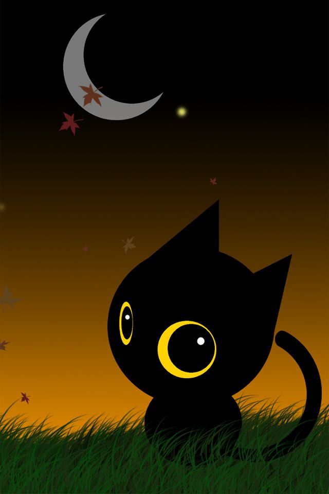 ダウンロード済み かっこいい 月 黒 猫 イラスト
