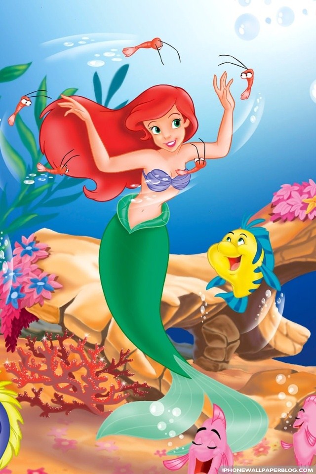 Little Mermaid Iphone 4 Wallpaper Iphone ディズニー壁紙