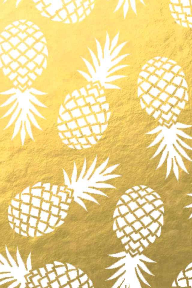 パイナップルの散りばめられたゴールド壁紙 Iphone壁紙ギャラリー