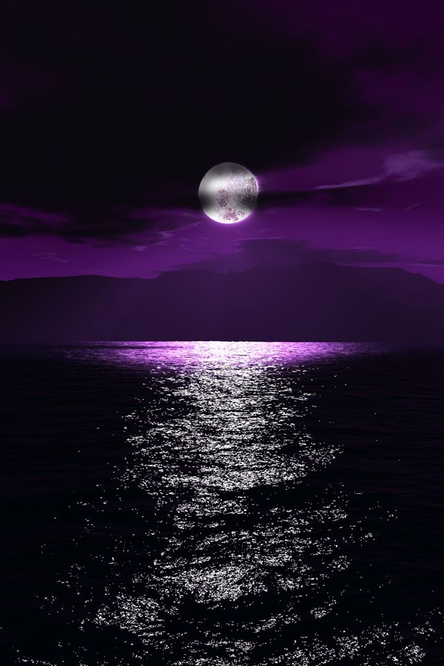 人気280位 月夜の海と紫の空 Iphone壁紙ギャラリー