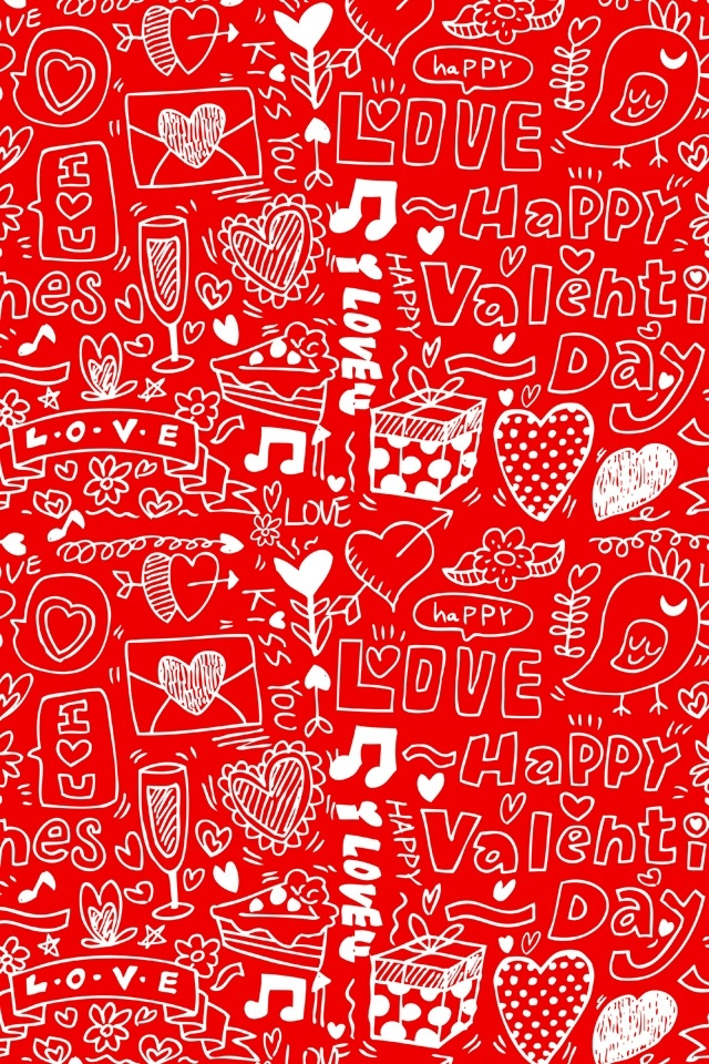 赤のバレンタインデーの愛 Iphone4壁紙とiphone4sの壁紙