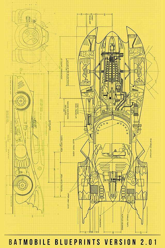 バットモービルの設計図 Iphone壁紙ギャラリー
