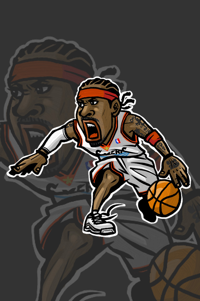 Nbaイラスト バスケイラスト アンストッパブル Nba Illustration Nba Caricature Unstoppable Allen Iverson アレン アイバーソン Iphone壁紙ギャラリー