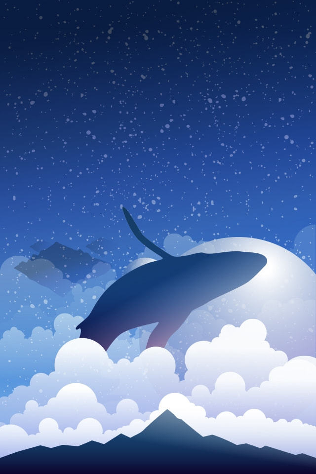 星空の海を泳ぐクジラ Iphone壁紙ギャラリー