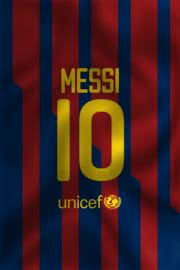 リオネル・メッシ（FCバルセロナのユニフォーム）｜サッカーのiPhone壁紙