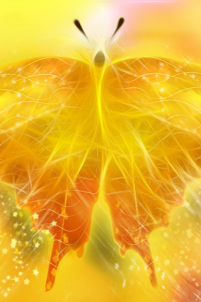 美しい抽象的な黄金の光の蝶 Iphoneの壁紙 640x960 Iphone 4 4s