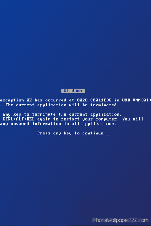 ブルースクリーン Blue Screen Of Death Iphone壁紙ギャラリー