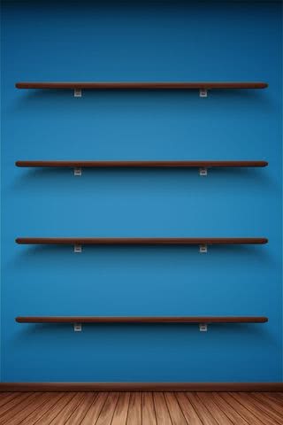 Blue Wall Shelfs