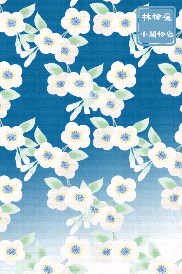 花柄 ブルー ホワイト Iphone壁紙ギャラリー