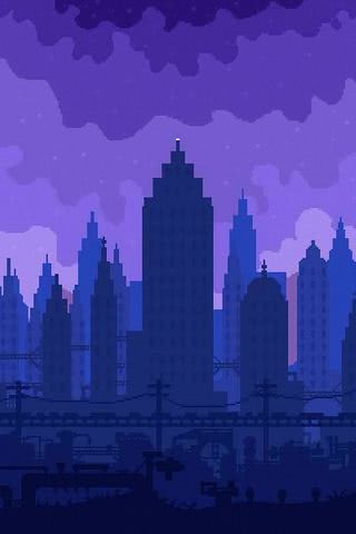 ドット絵の夜景