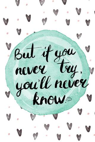 If You Never Try, You Will Never Know