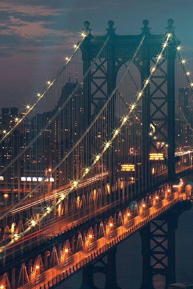 ブルックリン橋 夜景 Iphone壁紙ギャラリー