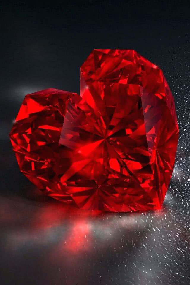 真っ赤なハート型の宝石 Iphone壁紙ギャラリー