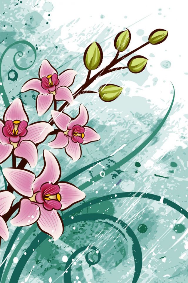 花のイラスト Iphone壁紙ギャラリー