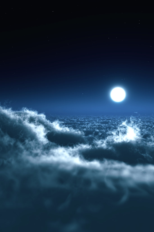 月夜の雲の海 Iphone壁紙ギャラリー