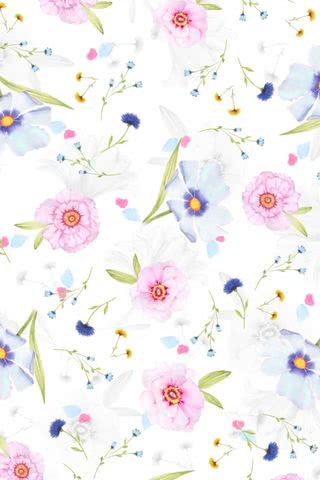 【54位】花柄 - ホワイト