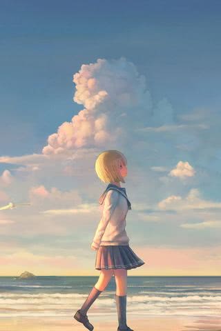 浜辺の少女