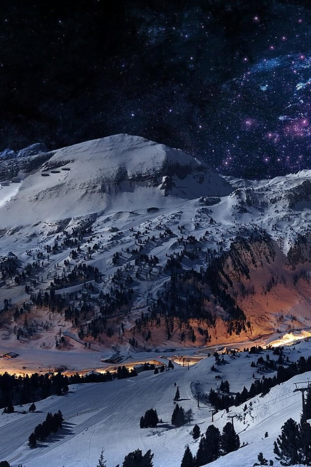 雪山の夜 Iphone壁紙ギャラリー